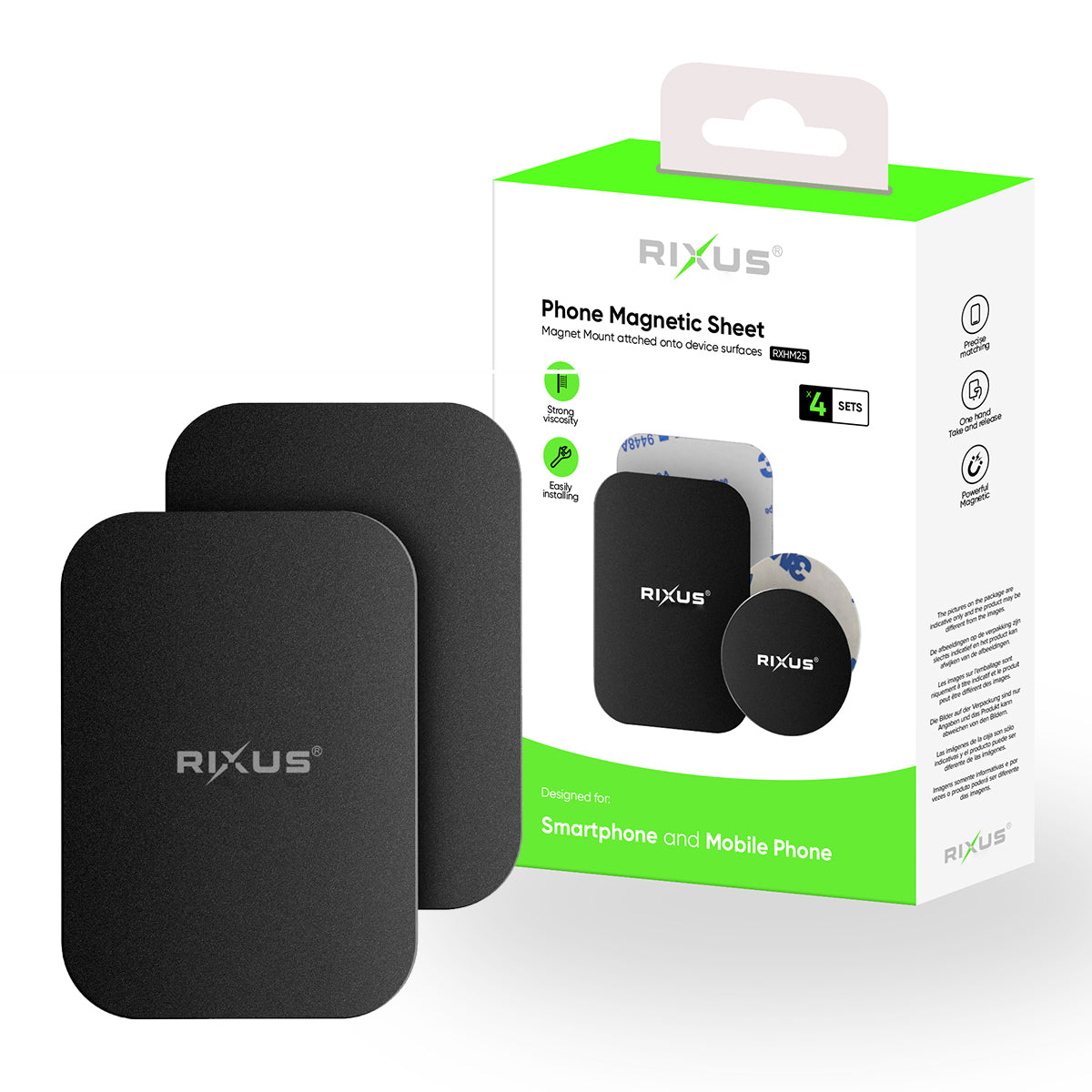 Rixus RXHM25 Phone Magnetic Sheet 4 Sets