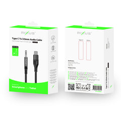 Rixus RXMU35C AUX-auf-USB-C geflochtenes Audiokabel 120 CM