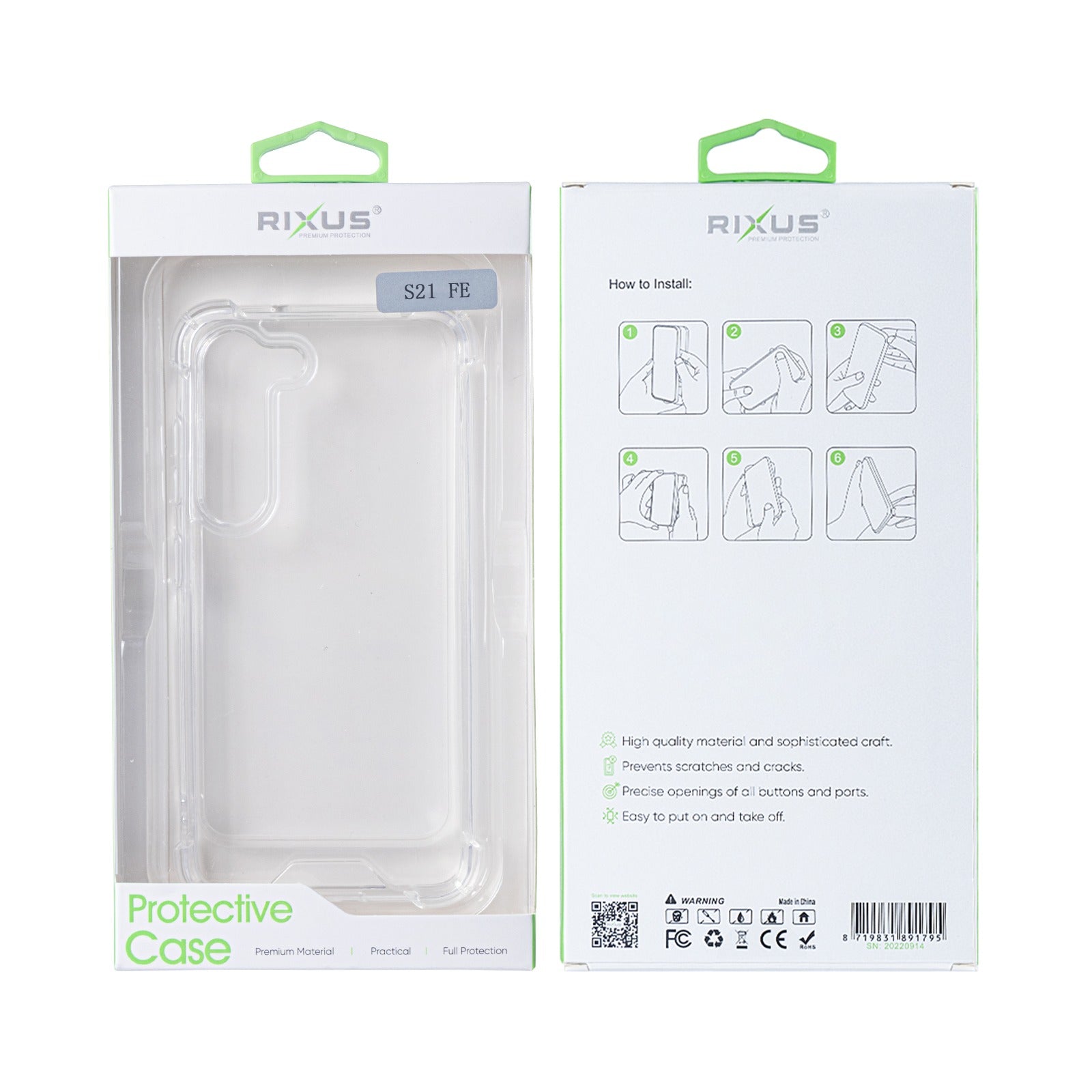Rixus Anti-Burst Case For Samsung Galaxy S21 FE 5G G990B