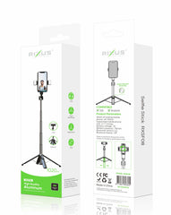 Rixus RXSF08 Aluminium High Quality Selfie Stick mit doppelter LED-Beleuchtung