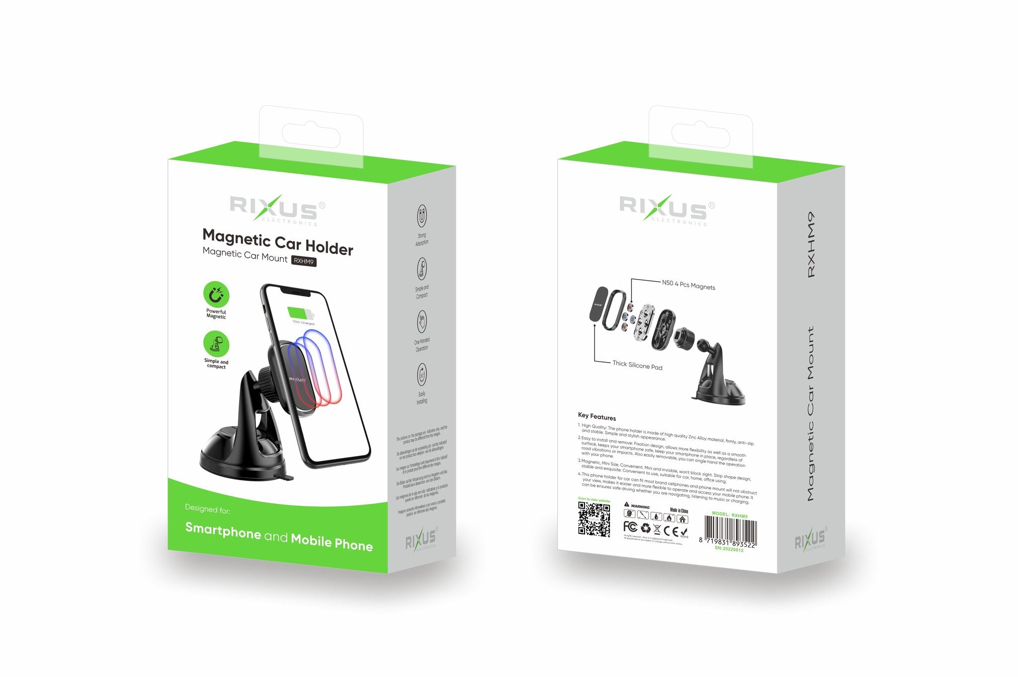 Rixus RXHM9 Car Holder Magnetic 360°