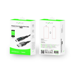 Rixus RXUC28AC Braided USB To USB-C Cable With LED Display