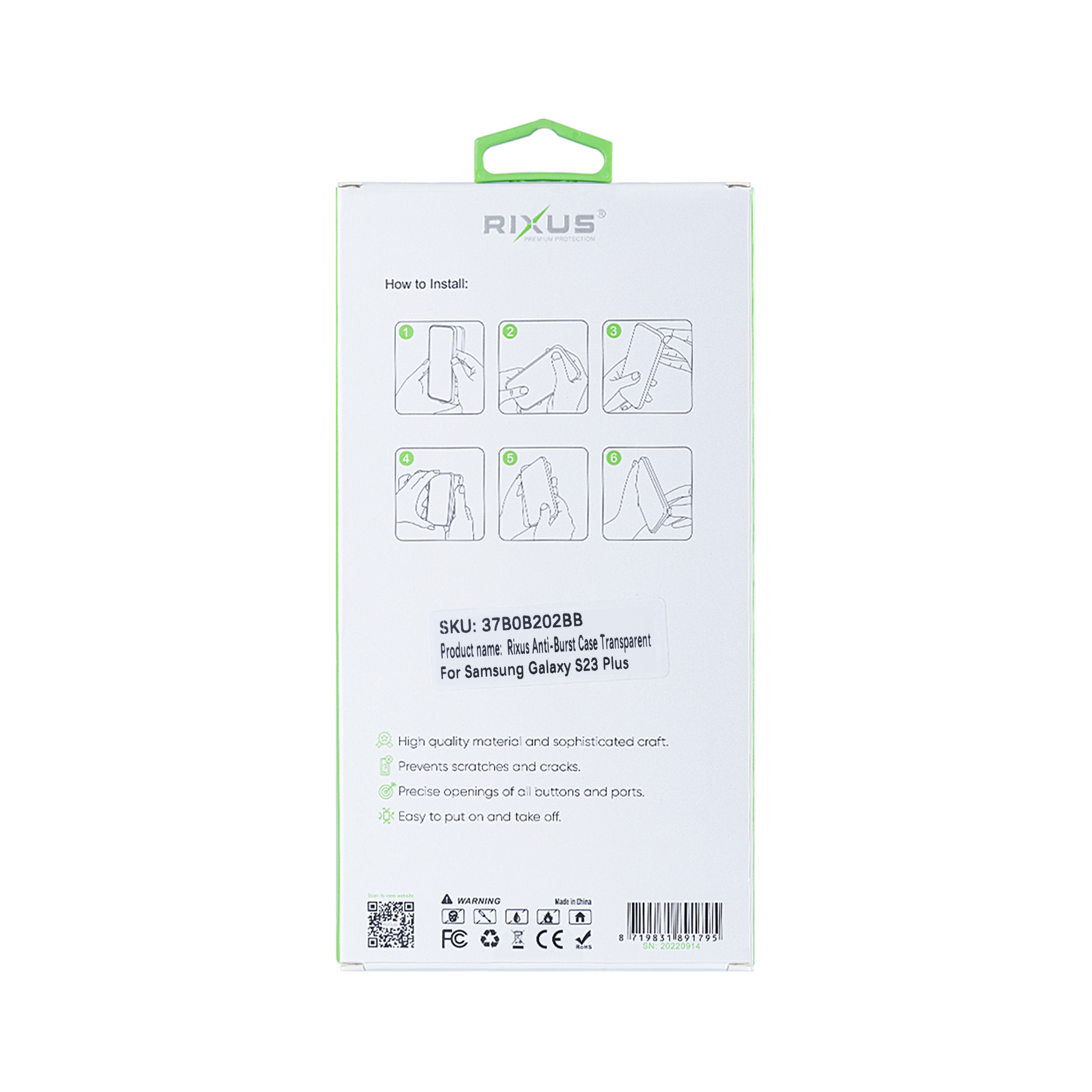 Rixus Anti-Burst Case For Samsung Galaxy S23 Plus S916B