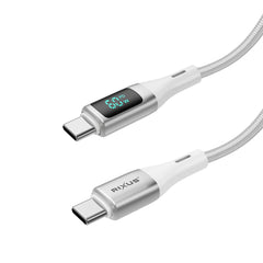 Rixus RXUC29C geflochtenes USB-C-auf-USB-C-Kabel mit LED-Anzeige