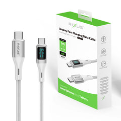 Rixus RXUC29C geflochtenes USB-C-auf-USB-C-Kabel mit LED-Anzeige