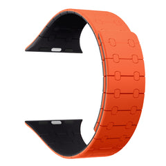 Rixus Für Apple Watch, 44mm, 45mm, 49mm Silikonarmband mit Magnet Orange +