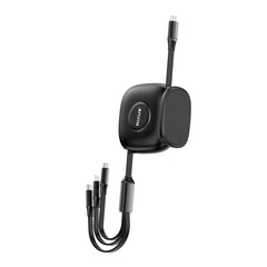 Rixus RXUC61 Ausziehbares 3-in-1-Kabel Desktop USB Typ C Schnellladegerät