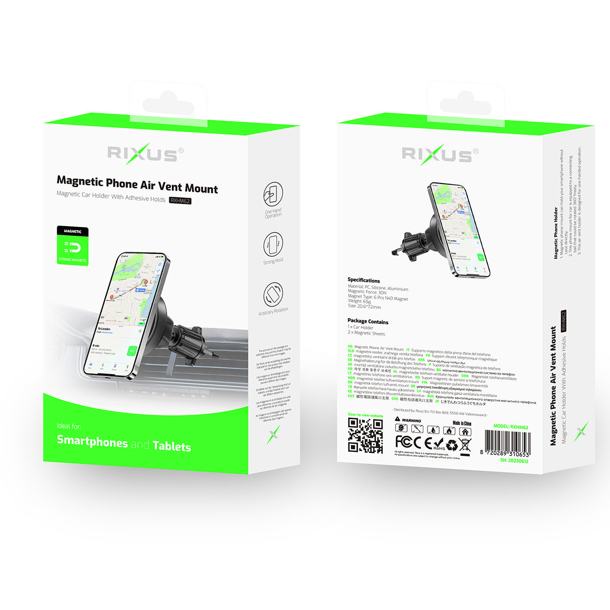 Rixus RXHM62 Round Magnetic Car Mount