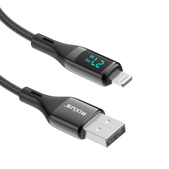 Rixus RXUC28AL Geflochtenes USB-zu-Lightning-Kabel mit LED-Anzeige