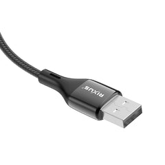 Rixus RXUC28AL Geflochtenes USB-zu-Lightning-Kabel mit LED-Anzeige
