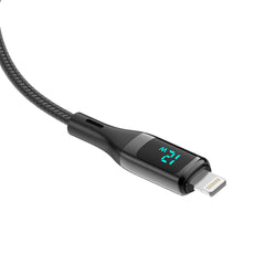 Rixus RXUC28AL Braided USB To Lightning Cable With LED Display