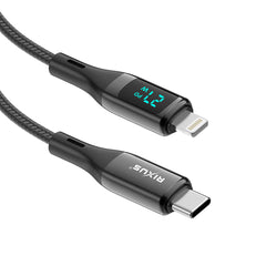 Rixus RXUC28L Geflochtenes USB-C-auf-Lightning-Kabel mit LED-Anzeige