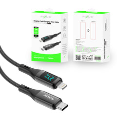 Rixus RXUC28L Geflochtenes USB-C-auf-Lightning-Kabel mit LED-Anzeige