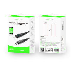 Rixus RXUC28L Geflochtenes USB-C-auf-Lightning-Kabel mit LED-Anzeige