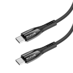 Rixus RXUC38C Schnellladekabel USB-C auf USB-C Geflochtenes Nylon