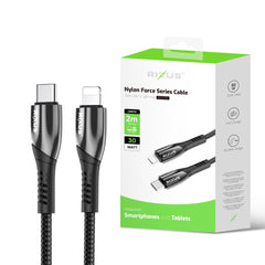 Rixus RXUC38L Schnellladekabel USB-C auf Lightning Nylon