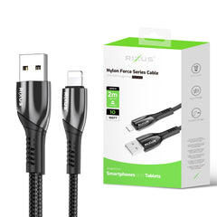 Rixus RXUC38AL Ladeanschluss USB-A auf Lightning Nylon