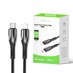 Rixus RXUC39L Schnellladekabel USB-C auf Lightning Nylon