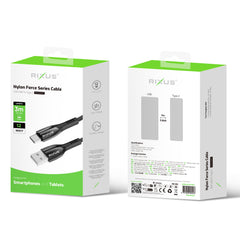 Rixus RXUC39AC Ladekabel USB-A auf USB-C geflochtenes Nylon