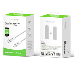 Rixus RXUC08C Schnellladekabel USB-C auf USB-C Kabel geflochtenes Nylon