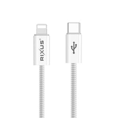Rixus RXUC08L Schnellladekabel USB-C auf Lightning, geflochtenes Nylon