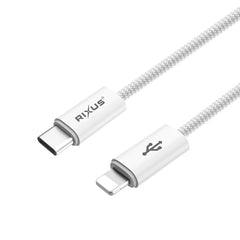 Rixus RXUC08L Schnellladekabel USB-C auf Lightning, geflochtenes Nylon
