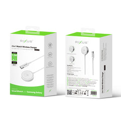 Rixus RXWC05 USB-C Ladegerät für Apple Watch und Samsung Galaxy Watch