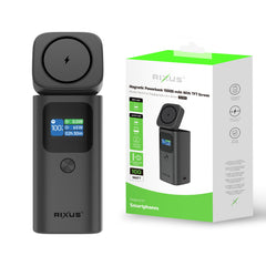 Rixus RXPB15 Magnetische Powerbank 15000 mAh mit TFT-Bildschirm Dunkel