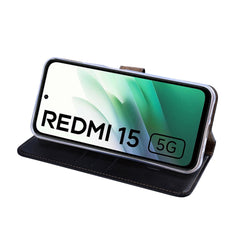 Rixus Bookcase für Xiaomi Redmi 15 Schwarz
