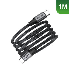 Rixus RXUC66C Magnetisches Ladekabel USB-C auf USB-C 100cm 60W