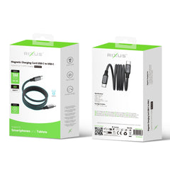 Rixus RXUC66C Magnetisches Ladekabel USB-C auf USB-C 100cm 60W