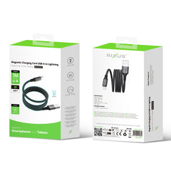 Rixus RXUC66AL Magnetisches Ladekabel USB-A auf Lightning 100cm 10W