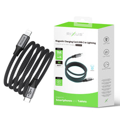 Rixus RXUC66L Magnetisches Ladekabel USB-C auf Lightning 100cm 18W