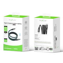 Rixus RXUC66L Magnetisches Ladekabel USB-C auf Lightning 100cm 18W