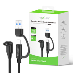 Rixus RXGM02 Ladekabel für Garmin Smartwatch 100cm Schwarz