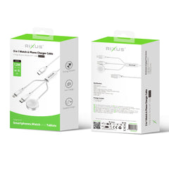 Rixus RXUC33 3-in-1 Uhren- und Handy-Ladekabel 1,2 m 60 W