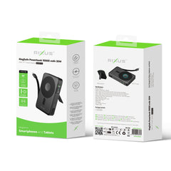 Rixus RXPB77A MagSafe kompatible Powerbank 10000 mAh 35W Schwarz