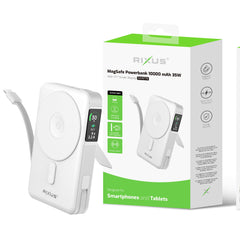 Rixus RXPB77B MagSafe-kompatible Powerbank 10000 mAh 35W Weiß