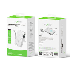 Rixus RXPB77B MagSafe-kompatible Powerbank 10000 mAh 35W Weiß
