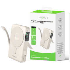 Rixus RXPB77C MagSafe Kompatible Powerbank 10000 mAh 35W Beige