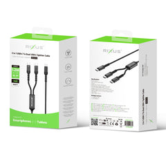 Rixus RXUC12 2-in-1 USB-C-auf-Dual-USB-C-Splitterkabel 140W