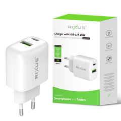 Rixus RXHC02D Ladegerät mit USB-C/A 25W (Thekendisplay 02)