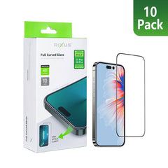 Rixus Clear HD Full Curved Edge Tempered Glass für Apple iPhone 17 Pro, 18 Pro (10er-Pack)