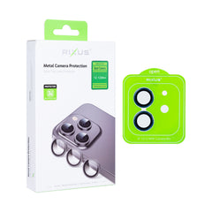 Rixus For iPhone 12, 12 Mini Metal Shield Camera Tempered Glass