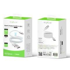 Rixus RXUC59AC Magnetisches Ladekabel USB-A auf USB-C 100 CM