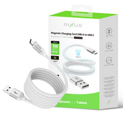 Rixus RXUC59AC Magnetisches Ladekabel USB-A auf USB-C 100 CM