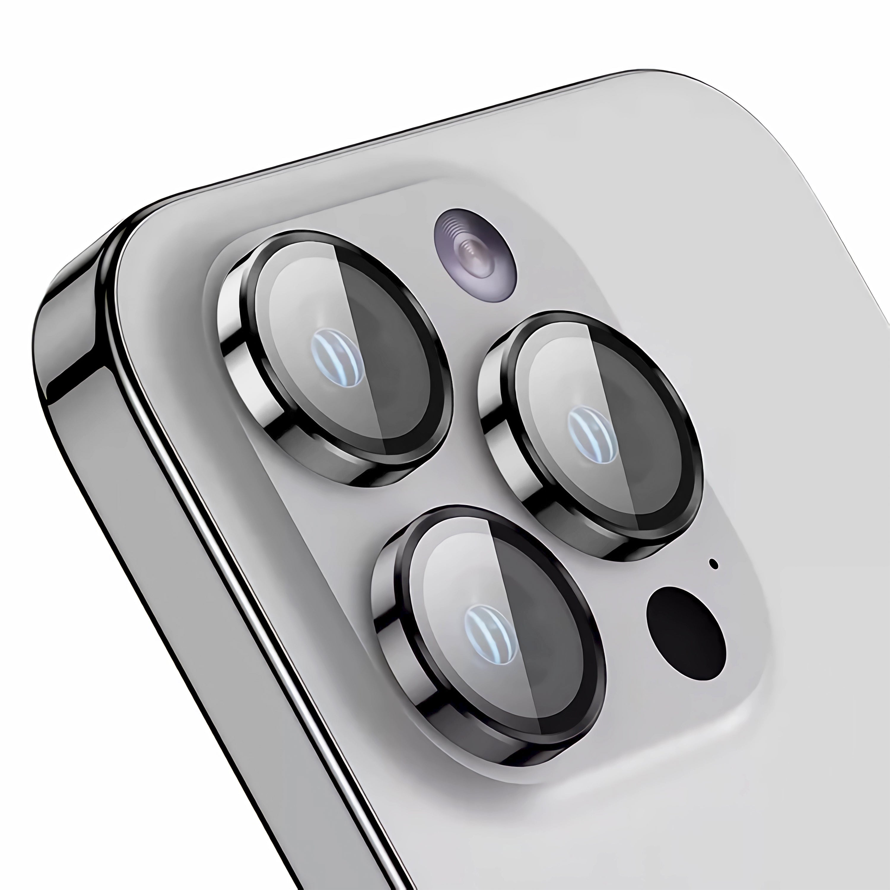 Rixus For iPhone 13 Pro, 13 Pro Max Metal Shield Camera Tempered Glass