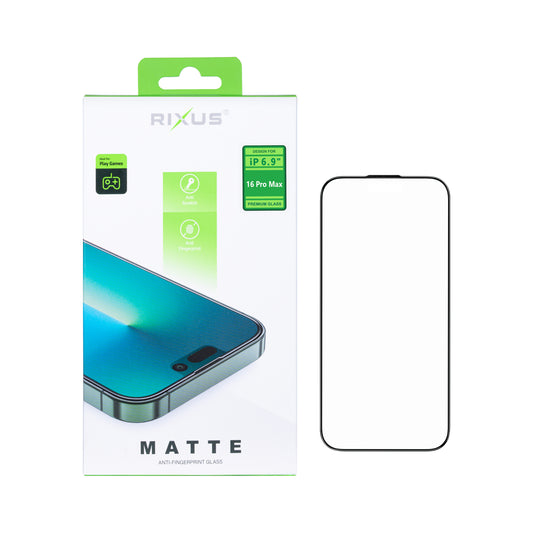 Rixus Für iPhone 16 Pro Max Mattiertes Tempered Glass
