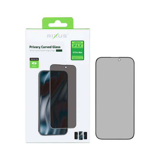 Rixus Privacy Full Curved Edge Tempered Glass für iPhone 16 Pro Max