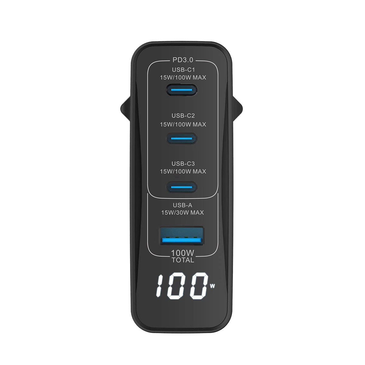 Rixus RX100 GaN Power Adapter With Digital Display